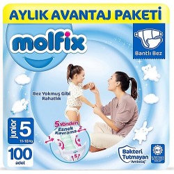 MOLFİX 3D JUNIOR 90+10 MEGA PAKET BEBEK BEZİ