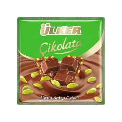 ÜLKER ÇİKOLATALI ANTEP FISTIKLI SÜTLÜ KARE ÇİKOLATA 65GR
