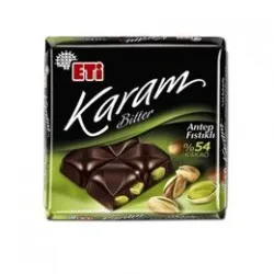 ETİ KARAM BİTTER %54 ANTEP FISTIKLI 60GR ETİ KARAM BİTTER %54 ANTEP FISTIKLI 60GR